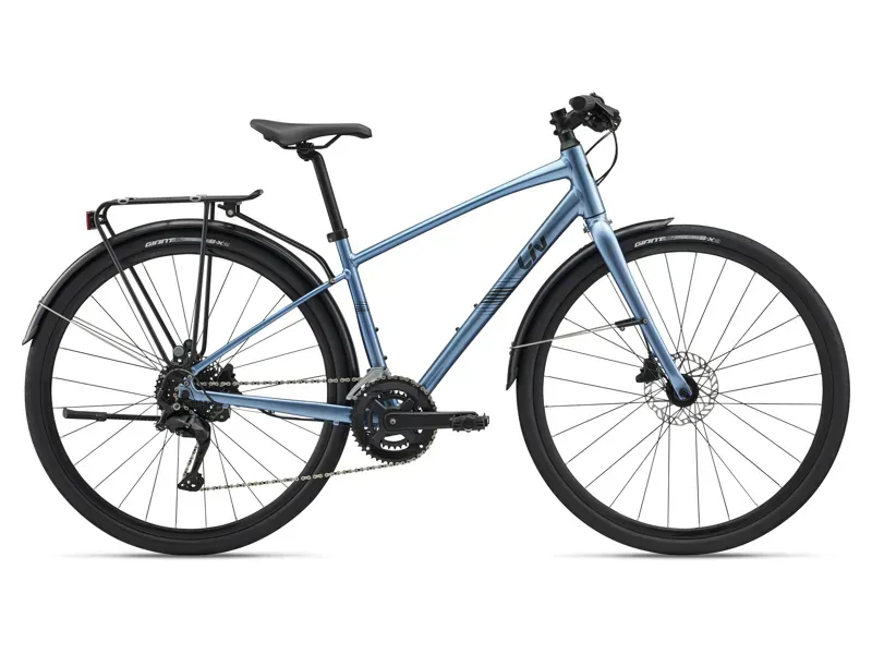 Liv Alight 2 City Disc Hybrid Bike in Frost Silver