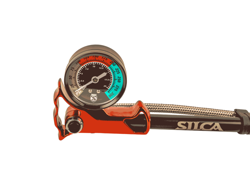 Silca Ultimate Shock Pump in Red-3